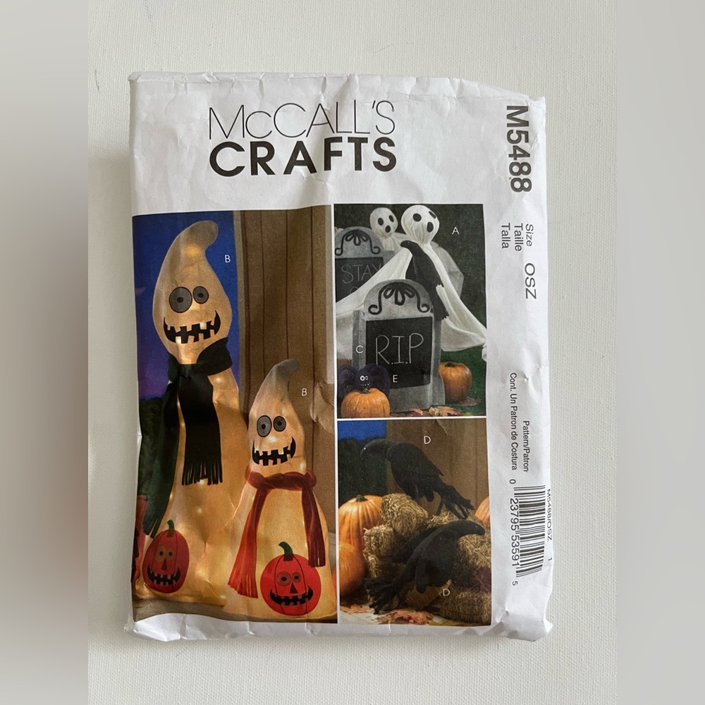 McCall’sCrafts #M5488Pattern Halloween Decorations Ghost Thombstone Crow Spider